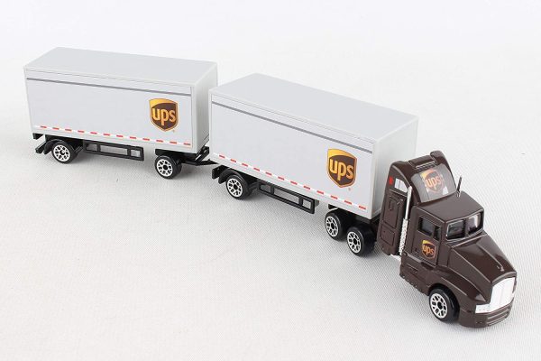 DARON Ups Die Cast Tractor with 2 Trailers - Image 2