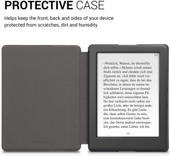 kwmobile Case Compatible with Kobo Glo HD/Touch 2.0 - Case PU e-Reader Cover - Setting Sun Black/Orange/Beige - Image 6