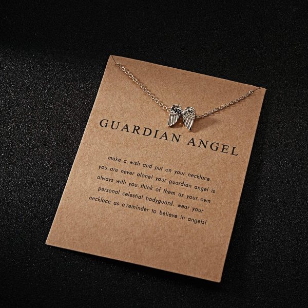 Guardian Angel Necklace for Women Grils - Friendship BFF Necklace for Mom Daughter Aunt Niece Sister Gifts Best Friend Necklaces Long Chain Necklace with Message Card - Image 3