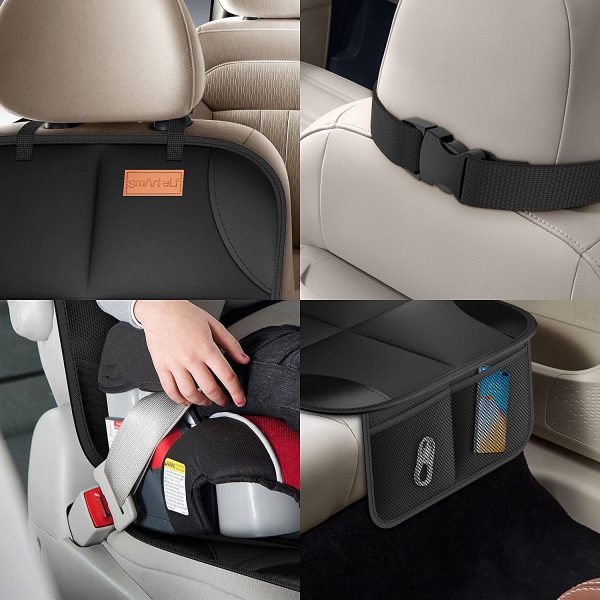 Car Seat Protector, [1 Pack]Smart eLf Large Auto Car Seat Protectors for Child Seats with Thickest Padding and Non-Slip Backing Mesh Pockets for SUV, Sedan, Truck, Leather and Fabric Car Seat - Image 6