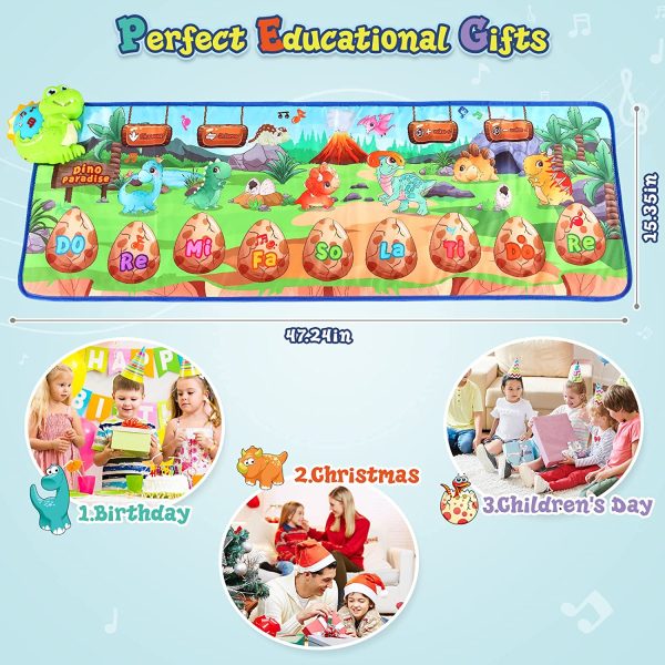 Piano Mat, Dinosaur al Mat for Toddlers, Early al Toys for Baby,Animal Piano Keyboard Dancing Mat with 9 Children's Songs, Educationl Toys Gifts for 3 4 5 6 Year Old Boys Girls Kids - Image 6