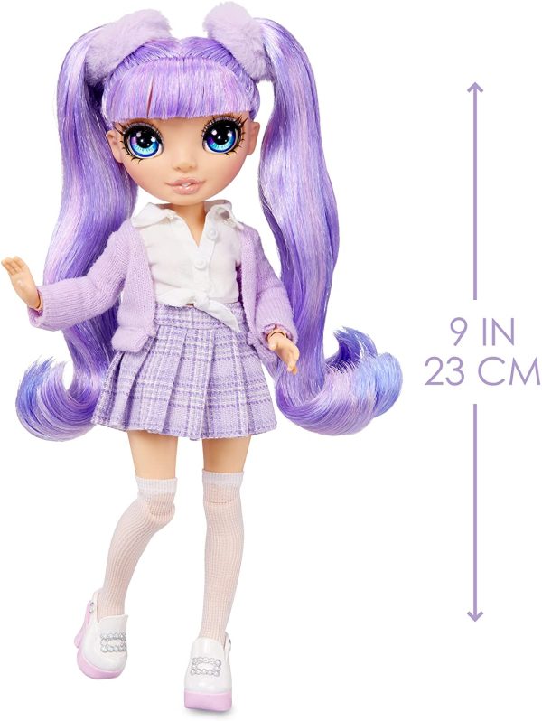 RAINBOW HIGH Jr High Violet Willow - 9-inch Purple Fashion Doll, Multicolor, 580027