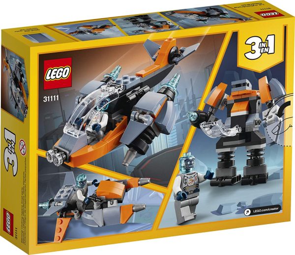 LEGO Creator 3in1 Cyber Drone 31111 3in1 Toy Building Kit Featuring a Cyber Drone, Cyber Mech and Cyber Scooter, New 2021 (113 Pieces) - Image 4