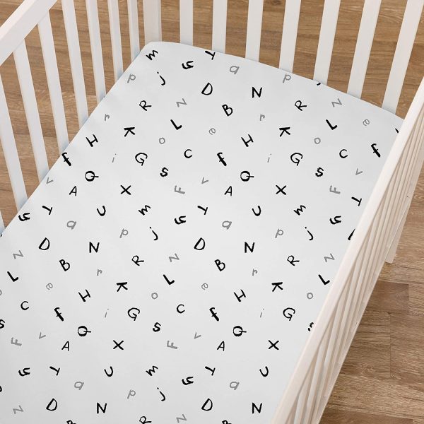 American Baby Printed 100% Cotton Jersey Knit Fitted Crib Sheet for  Crib and Toddler Mattresses for Boys and Girls, Alphabet - Image 6