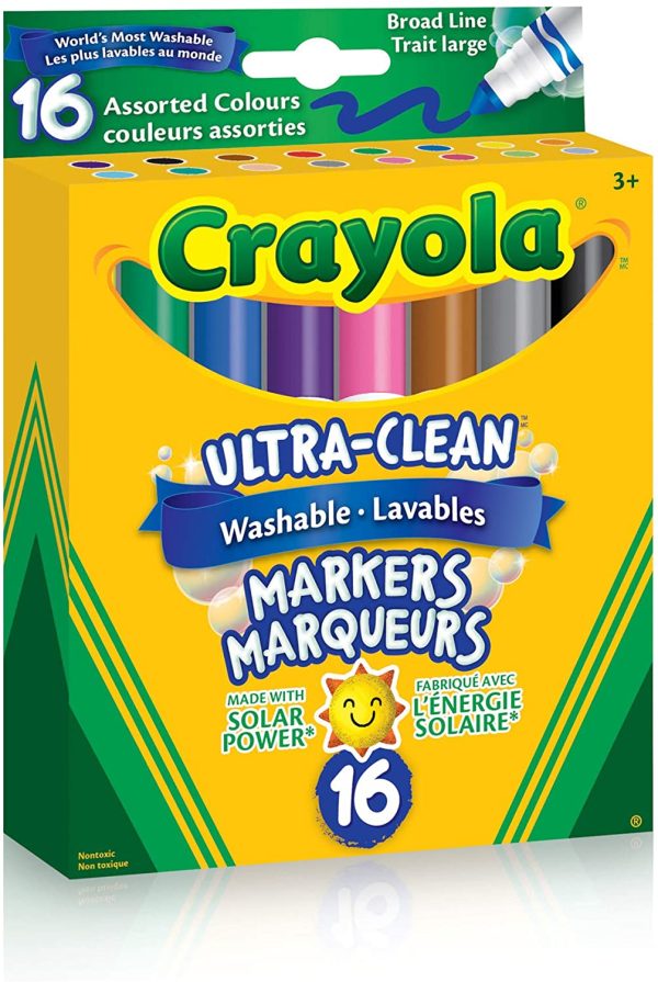 Crayola 56-7916 16 Washable Broad Line Markers, Colossal, School and Craft Supplies, Drawing Gift for Boys and Girls, Kids, Teens Ages 5, 6,7, 8 and Up, Back to school, School supplies, Arts and Crafts, Gifting - Image 2