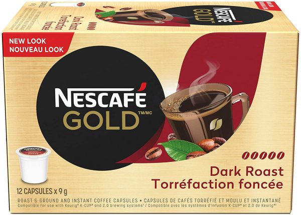 NESCAFÉ GOLD Dark Roast & Ground Coffee Capsules, K-Cup Compatible Pods, 12 Capsules - Image 9