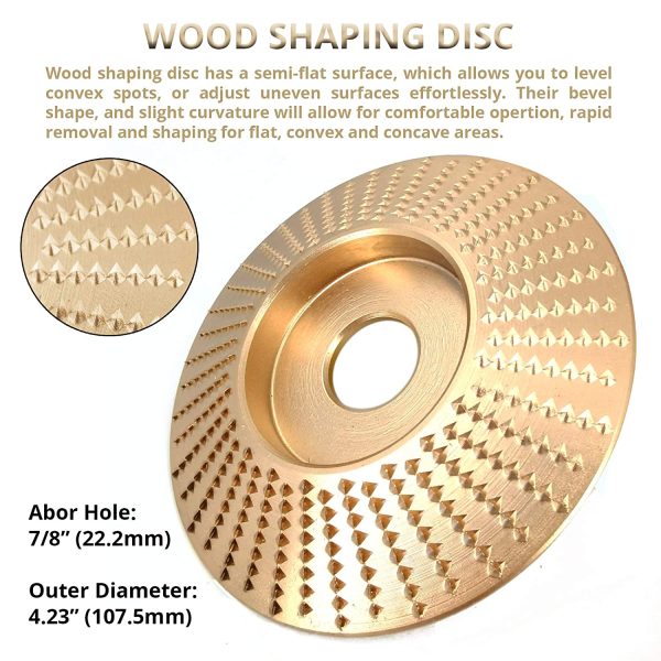 YALUSO Angle Grinder Carving Disc Accessories Attachment 7-Piece Set, for 4-1/2" Angle Grinder, Including Chain Disc, Wood Shaping Grinding Disc, Flap Disc Sanding Wheels Woodworking Carpenter - Image 6