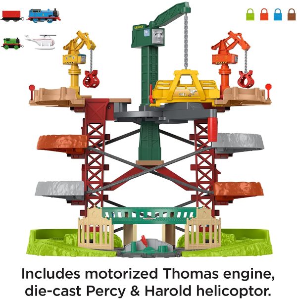 Thomas & Friends Trains & Cranes Super Tower, Motorized Train and Track Set for Preschool Kids Ages 3 Years and up - Image 6