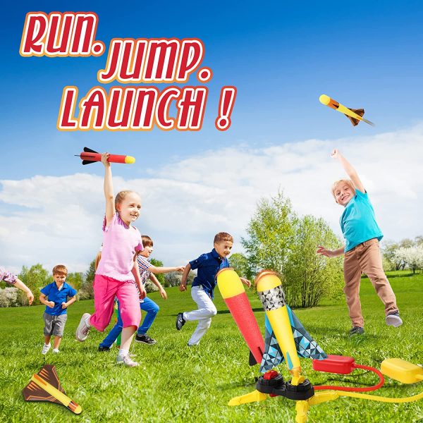 Toy Rocket Launcher for Kids- Air Rocket Toy Includes 3 Rockets & 3 Aircraft Launch Models, Fun Outdoor Toy for Boys and Girls for Age 3 4 5 6 7+Years Old Gifts Toys for Kids. - Image 6