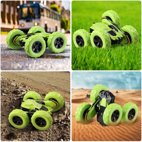 Toys for 6-12 Year Old Boys JoyJam RC Stunt Car for Kids and Adults 4WD Off Road Truck 2.4Ghz Remote Control Vehicle Double Sided 360 Degree Rotating Christmas Birthday Gifts Green - Image 4