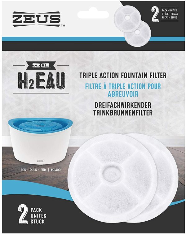 Zeus H2EAU Triple Action Fountain Filters - 2 Pack - Image 2