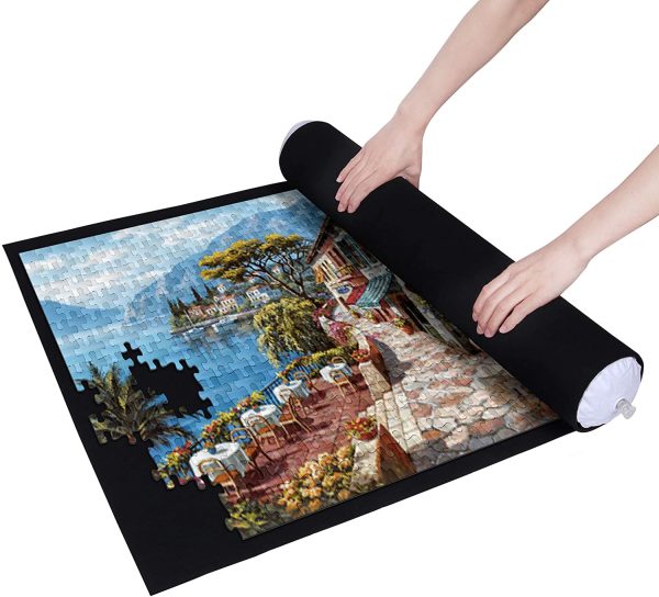 Becko US Puzzle Mat Roll Up Puzzle Mats for Jigsaw Puzzles Puzzle Roll Up Mat Puzzle Keeper Puzzle Storage with Drawstring Storage Bag for Up to 1500 Pieces - Image 7