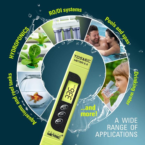 Pro TDS Meter Digital Water Tester - 3 in 1 ppm EC and Temperature Test Pen | Easy to Use Water Purity Tester | Ideal for Testing RO Drinking Water Swimming Pool Hydroponics Aquarium & More | Green - Image 4