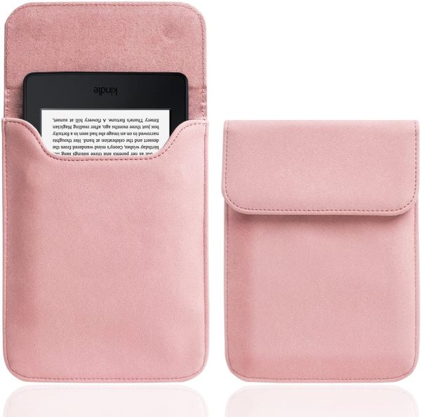 WALNEW 6-Inch Sleeve for Kobo Clara HD/Kobo NIA/Kobo Aura/Kindle 10th Gen 2019/Kindle Paperwhite 10th Gen 2018, Protective Pouch Case Bag for Kindle Voyage/Old version 6?? Kindle or Kindle Paperwhite, Pink - Image 5