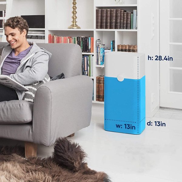 Blue Pure 121 Air Purifier with Particle and Carbon Filter for Allergen and Odor Reduction, Washable Pre-Filter, Large Rooms, by Blueair