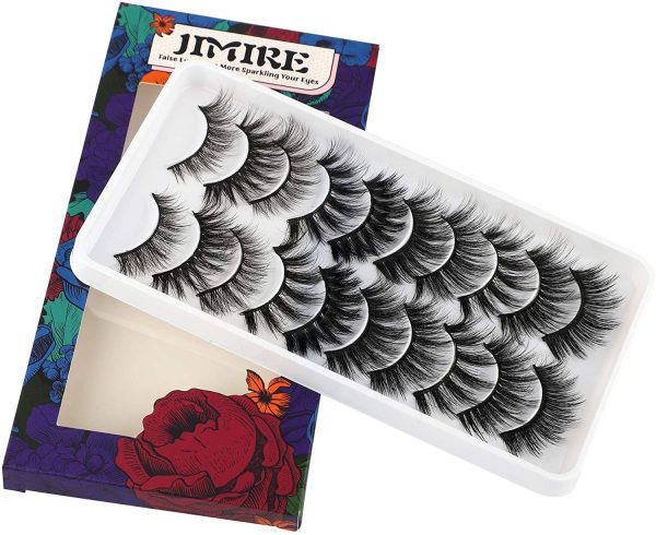 JIMIRE 10 Styles Mixed False Eyelashes Natural Fluffy False Lashes 3D Volume Lashes Pack - Image 7