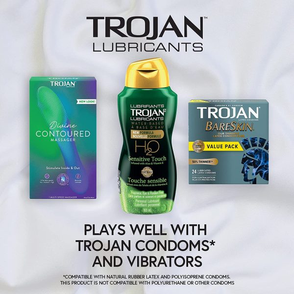 TROJAN H20 Sensitive Touch Aloe Infused, Water-based, Personal Lubricant, 163-ml