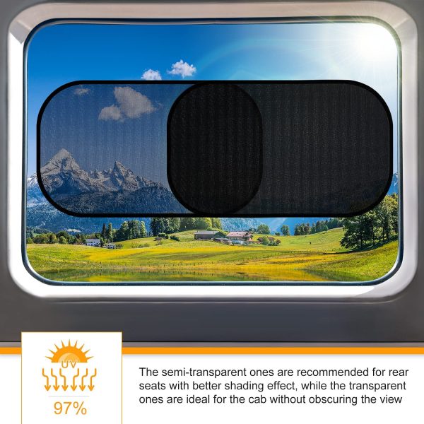 Car Window Shade, Car Sun Shade, Car Window Shade Baby- 21"x14" Cling Sunshade for Side Windows - 80GSM UPF50+ Blocks Sun, Glare and Over 97% of Harmful UV Rays Protection for Baby Children (4 Pack - 2 Transparent and 2 Semi-Transparent) - Image 6