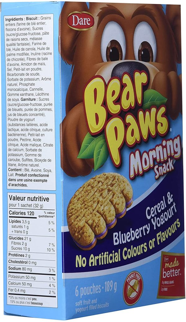 Bear Paws Morning Snack Blueberry Cereal and Yogurt, 189-Gram - Image 4