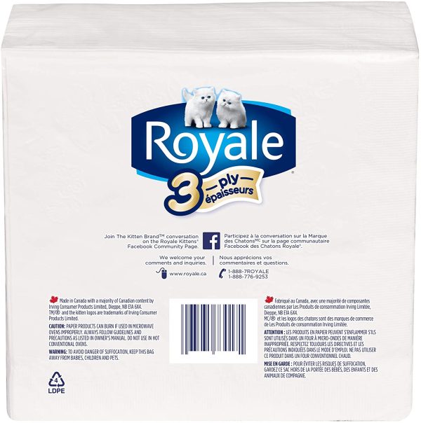 Royale, Dinner Napkins, 3 ply, 75 Paper Napkins (63435-73017-5) - Image 4