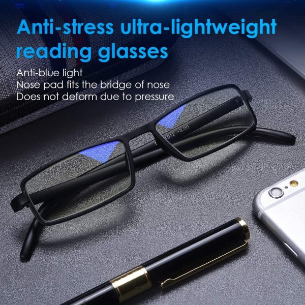 LUFF 4 Pcs Of Reading Glasses Flexible Temples, Anti-Blue Light And Ultra-Light Reading Glasses For Unisex - Image 6