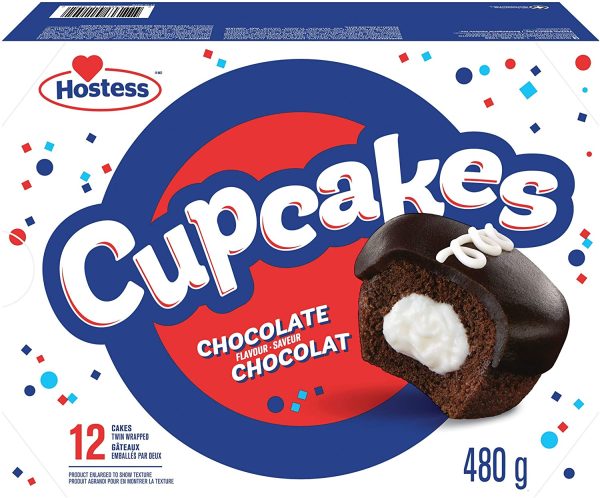 Chocolate Flavour Cupcakes with Decadent Chocolatey Frosting and Creamy Filling, Cake Snacks, Contains 12 cakes (6 packs, Twin-Wrapped)