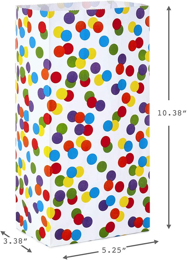 Celebrate Rainbow Party Favor and Wrapped Treat Bags (30 Ct, 10 Each of Vertical Stripes, Horizontal Stripes, Dots) for Birthdays, Baby Showers, School Lunches, Care Packages, May Day - Image 5