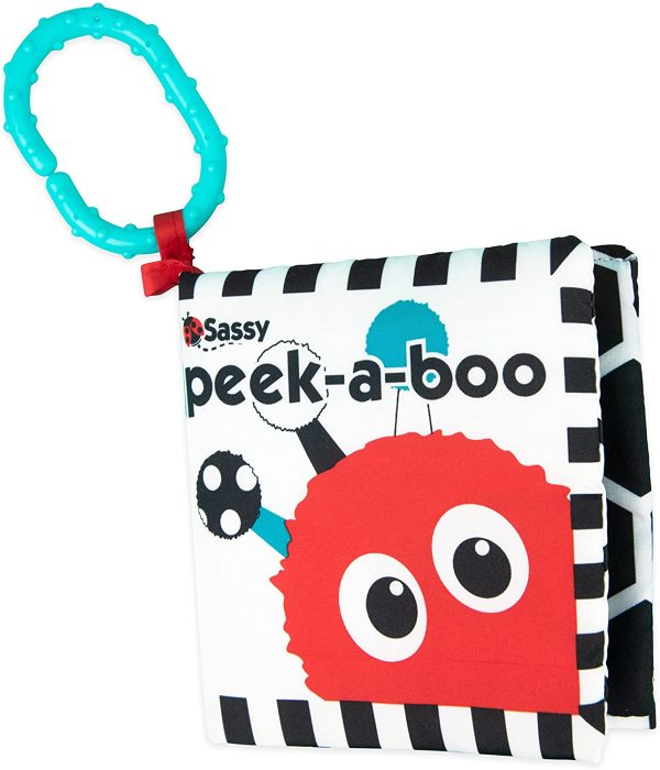 assy Peek-A-Boo Activity Book | Developmental Book for Babies with High Contrast and Crinkle Pages | for Ages Newborn and Up - Image 2