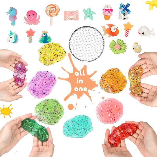 Slime Kit 108Pcs, GTPHOM DIY Slime Making Kit Set for Girls Boys, Art Craft Toys for Kids, Ultimate Slime Supplies Include 48 Glitter, Foam Balls, Fruit Slice, Unicorn Charms - Image 5