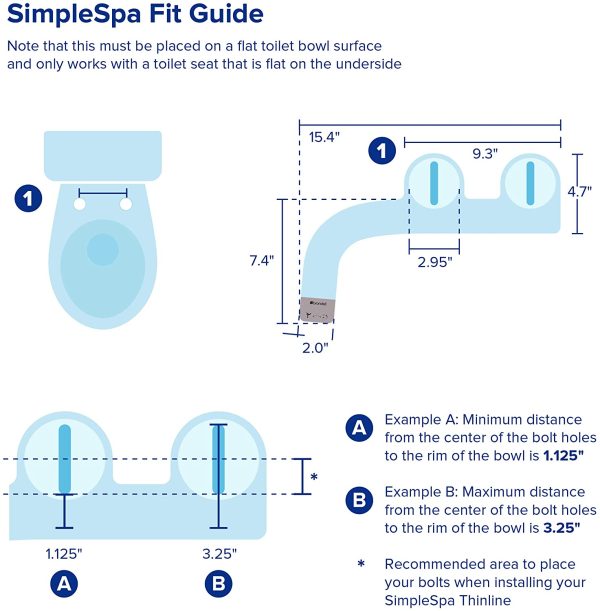 Bidet ?C Thinline Dual Nozzle SimpleSpa SS-250 Fresh Water Spray Non-Electric Bidet Toilet Attachment in White with SafeCore Internal Valve and Nozzle Guard