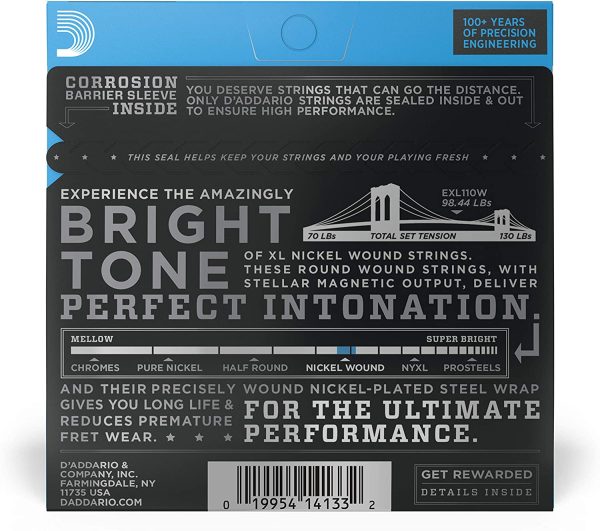 Strings Electric D'Addario EXL-110W Nick R/Lt Wd 3rd 10-46 - Image 5