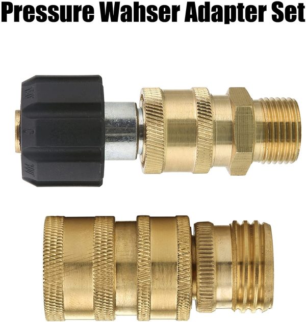 M Mingle Ultimate Pressure Washer Adapter Set, Quick Disconnect Kit, M22 Swivel to 3/8'' Quick Connect, 3/4" to Quick Release, 8-Pack