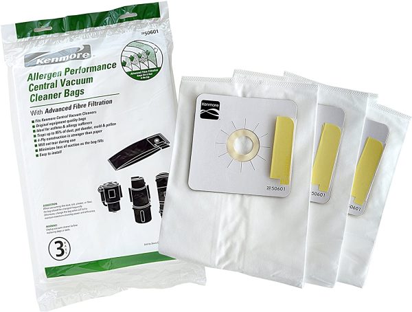 50601 Allergen Central Vac Bags. Genuine  Synthetic Central Vacuum Cleaner Bags. Package of 3 Bags - Image 4