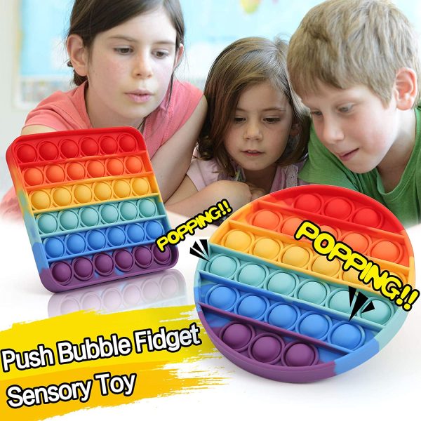 Push Bubble Sensory Fidget Toy Popping Its Fidget Toy Rainbow Pressure Stress Reliever Silicone Toy, Autism Special Needs, Squeeze Sensory Toy for Kid and Adult (2 PCS) - Image 2