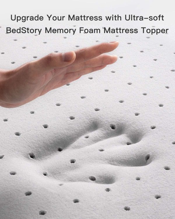 Memory Foam Mattress Topper, 3 Inch Bamboo Charcoal Mattress Topper, Queen 2 Layers Mattress Pad Queen Size Ventilated Design Bed Mattress Topper CertiPUR-US Certified (Queen, 152x203cm) - Image 8