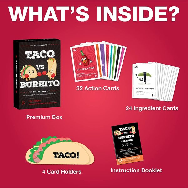 Taco vs Burrito - The Wildly Popular Surprisingly Strategic Card Game Created by a 7 Year Old - A Perfect Family-Friendly Party Game for Kids, Teens & Adults. - Image 2