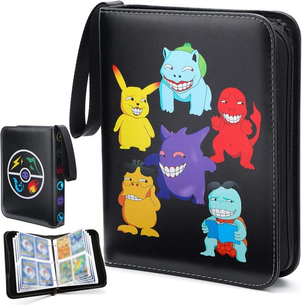 Trading Cards Binder,4-Pockets Fits 400 Cards Portable Compatible for Pokemon Yugioh Cards Games Binder,with 50 Pcs Removable Sleeves,Storage Carrying Case Card Collector Album Holder for Boys Girls - Image 3