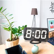 led and mirror digital alarm clock for bedroom