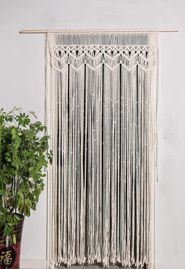 Macrame Curtain Panel for Doorway Window, Handmade Woven Wall Hanging Tapestry, Birthday Party Wedding Backdrop (37.5" W x 82" L) - Image 9