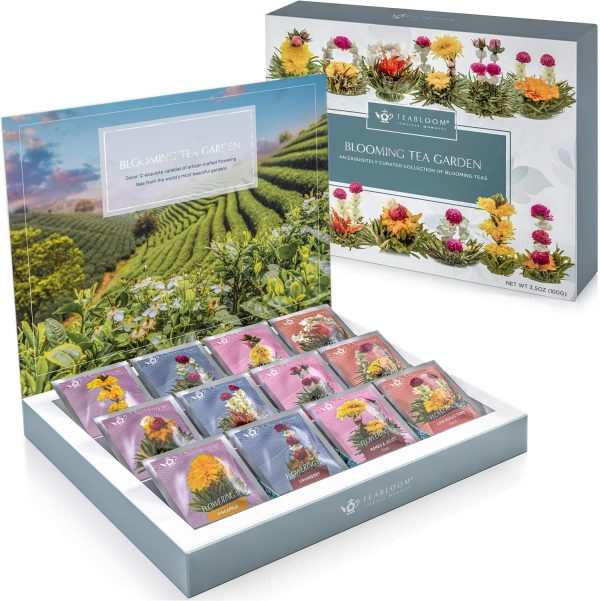 Teabloom Flowering Tea Chest - Curated Collection of 12 Varieties of Flowering Teas Packaged in Beautiful Gift-Ready Tea Box - Image 4