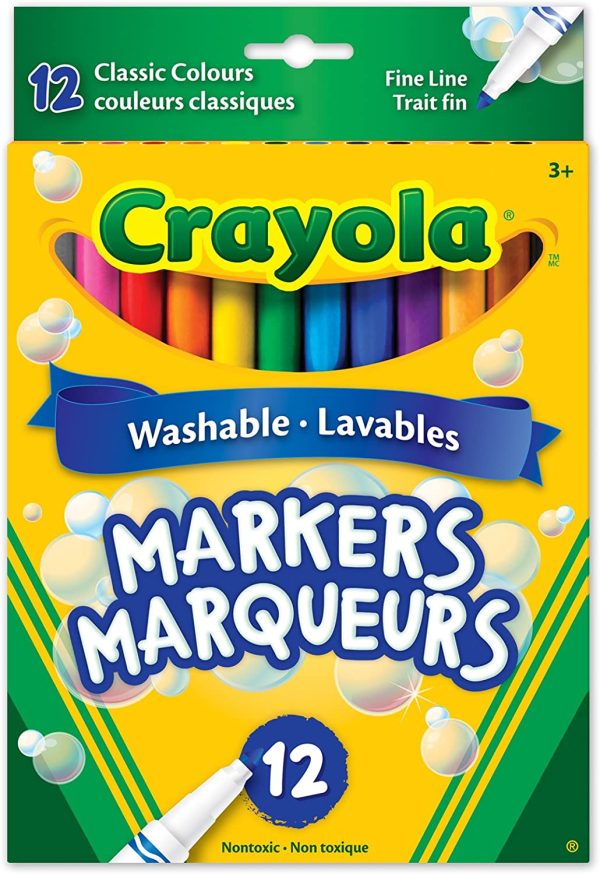 Crayola 12 Washable Fine Line Markers Arts & Crafts - Image 2