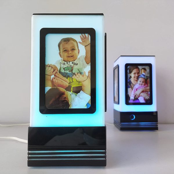 Telepathy - Friendship Lamp With 4 Insertable Photos | Long Distance Touch Lamps with 250+ colors | Unique Handmade Gifts (SET OF 2)