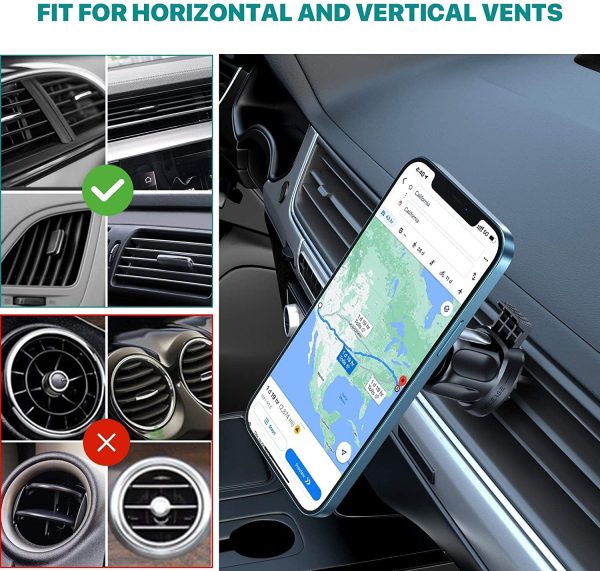 [Holder Expert] Miracase Magnetic Phone Holder for Car, [Upgraded Vent Clip&Strong Magnets] Hands Free Car Phone Mount, Air Vent Cell Phone Support for All Mobile Phones