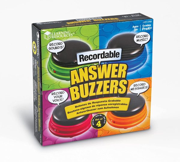 Learning Resources Recordable Answer Buzzers, Personalized Sound Buzzers, Talking Button, Set of 4, Ages 3+ - Image 7