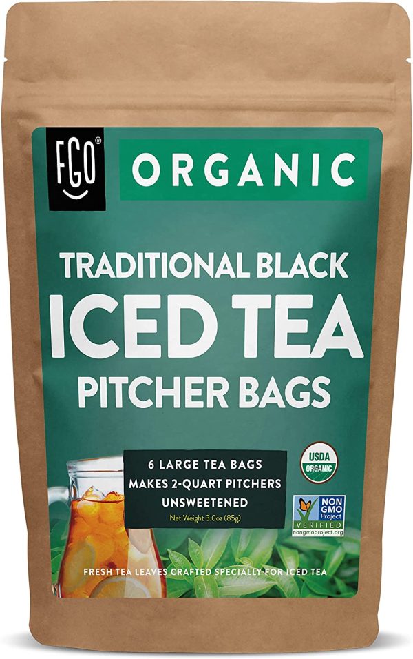 Black Iced Tea Bags | 6 Pitcher Bags | Eco-Conscious Tea Bags in Kraft Bag | by FGO - Image 5