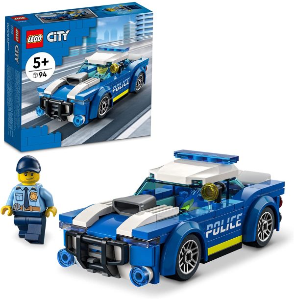 LEGO City Police Car 60312 Building Kit for Kids Aged 5 and Up; Includes a Police Officer Minifigure with a Toy Flashlight and a Police Cap (94 Pieces)