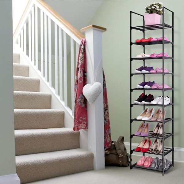 Shoe Rack, Sturdy Shoe Organizer for Closet,Shoe Rack for Closets,Shoe Rack for Entryway,Shoe Storage,Shoe Shelf, Free Standing Shoe Racks(10 Tier)