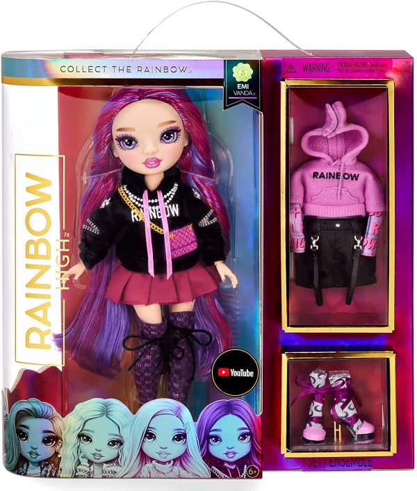 RAINBOW HIGH EMI Vanda ?C Orchid (Deep Purple) Fashion Doll with 2 Outfits to Mix & Match and Doll Accessories - Image 7