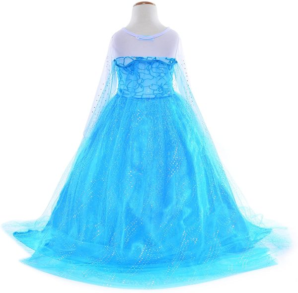 Party Chili Princess Costumes Birthday Party Dress Up For Little Girls with Wig,Crown,Mace,Gloves Accessories - Image 3