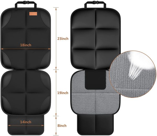 Car Seat Protector, [1 Pack]Smart eLf Large Auto Car Seat Protectors for Child Seats with Thickest Padding and Non-Slip Backing Mesh Pockets for SUV, Sedan, Truck, Leather and Fabric Car Seat